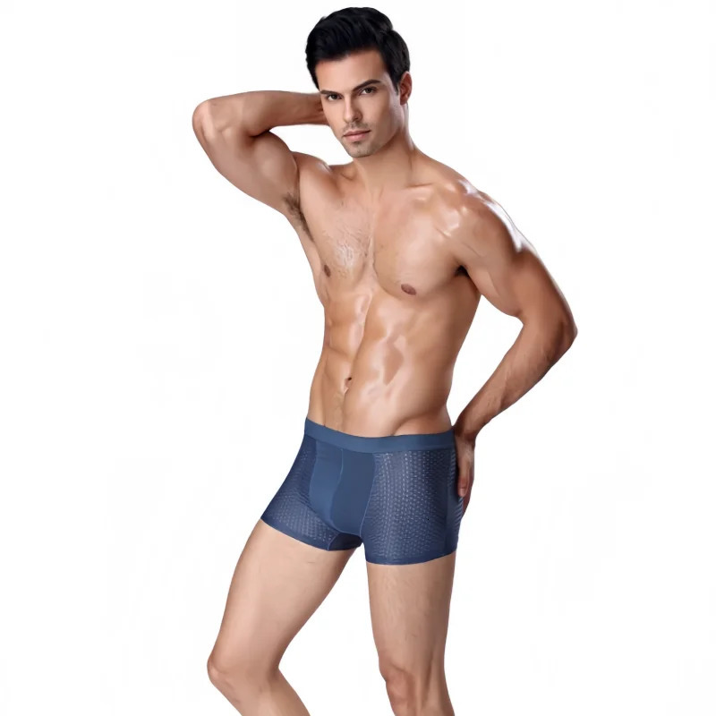 Mens Sexy Mesh Underwear Summer Breathable Ice Silk Box 10XL Plus Size Flat Corner Comfortable Sports Shorts 250417