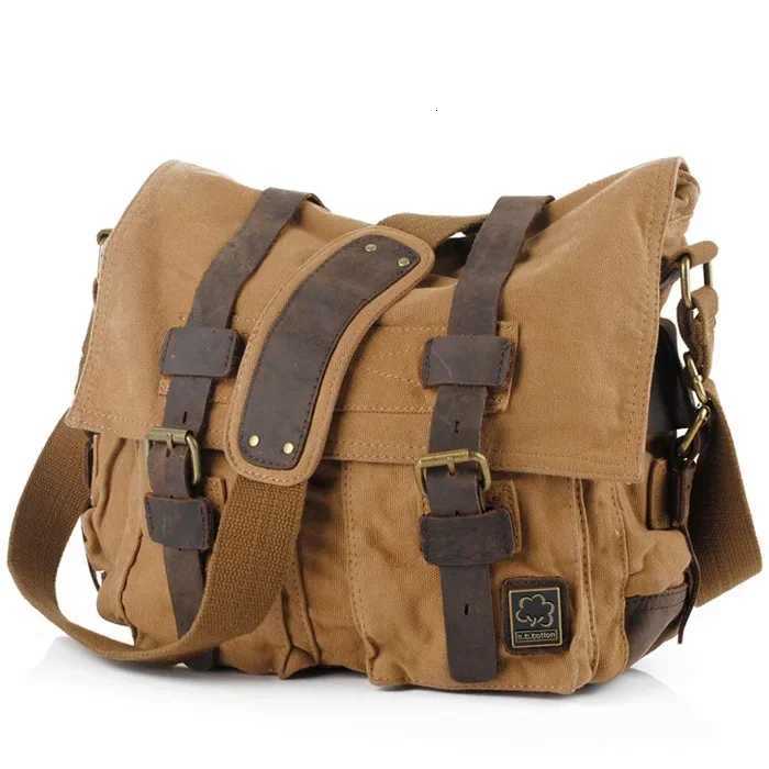 Fashion Mens Wens Casual Vintage Canvas Leather Cott Rucksack Mountaineering Messenger Bag School Shoder Bag Y251121
