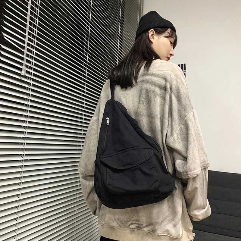 Fashion Unisex Canvas Ch Bag Outdoor Travel Cross Body Shoder Sling Backpack Bags Messenger Bag Crossbody Bag Miti Pocket Y251121