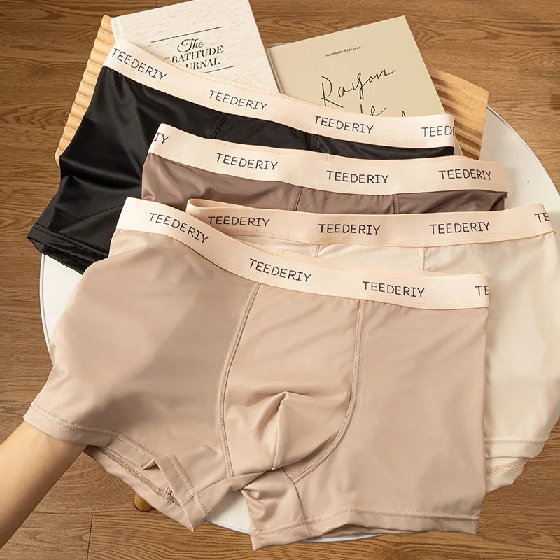 perfume Solid Ice Silk Mens Underwear Mid waist Skin Friendly Breathable Pants 250417