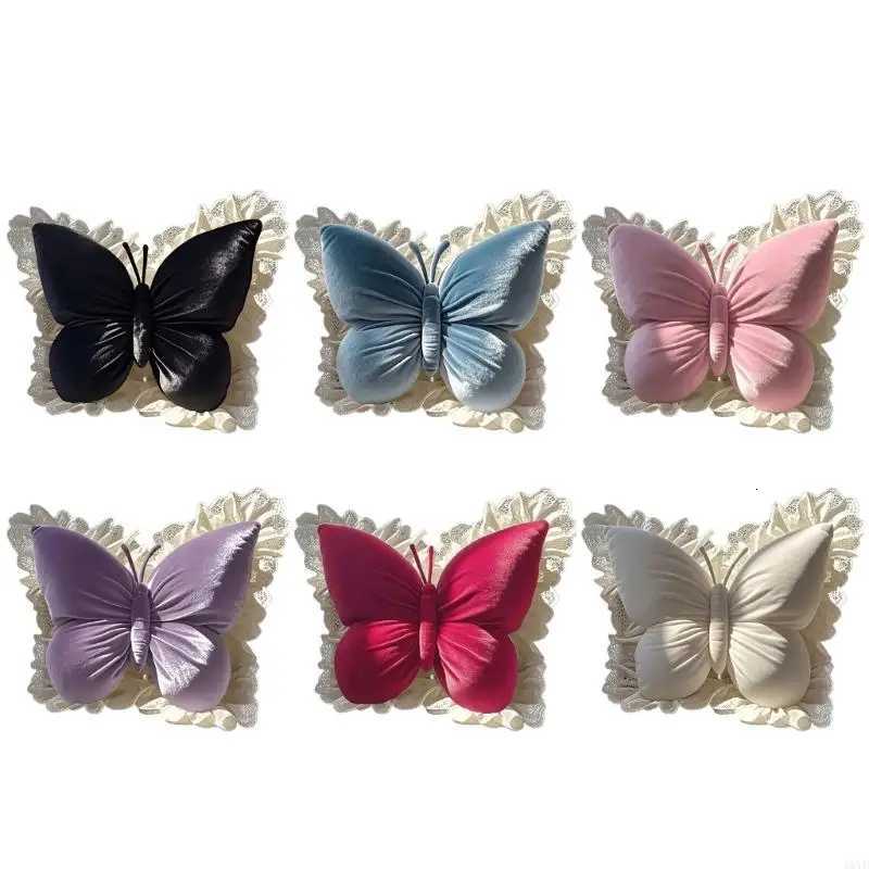 Florals Embroidered Butterfly Backrest Soft PP Cotton Filled Accent for Living Room Bedroom Use C251121