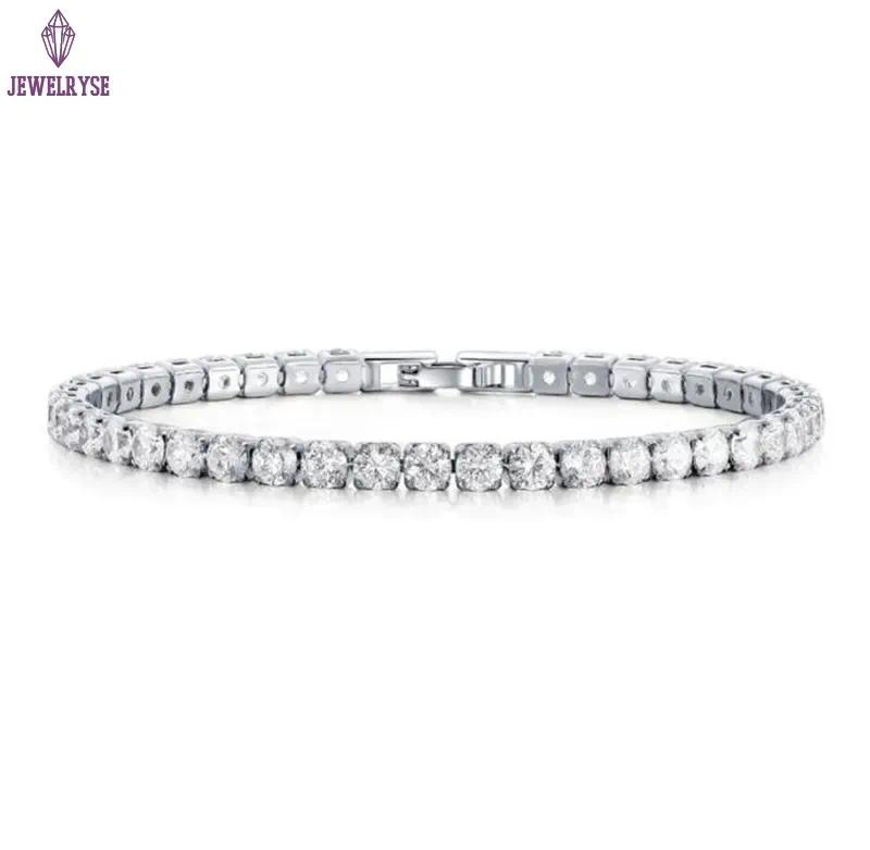 Fashioh hip hop 4mm cz tennis bracelet White Cubic zircon beads men bangle chains strand bracelets for women pulseiras bijoux silver crystal bracelets