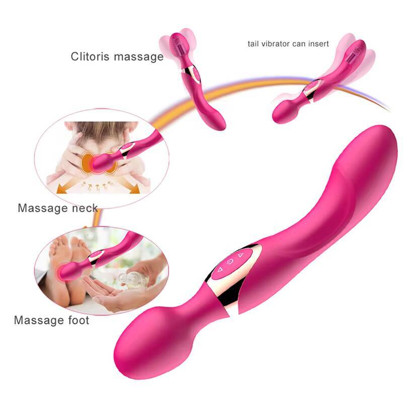 Adult Strong Shock Av Stick Silicone Rechargeable Female Masturbation Clitoris Vibrator Mini Massage Sex Toys Vibrator