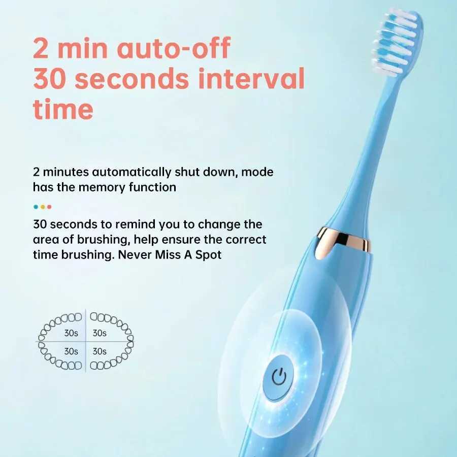 Tongwode Electric Sonic Toothbrush USB Rechargeable Waterproof Electronic Ultrasonic Whitening Tooth Brushes Replacement Heads C251121
