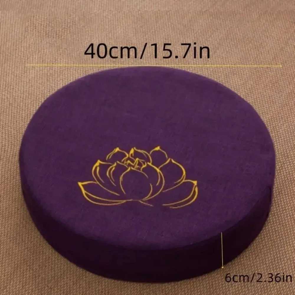 New Lotus Embroidered Yoga Meditation Cushion Washable Round Backrest Removable Cover Thickening Fill Tatami Mat C251121