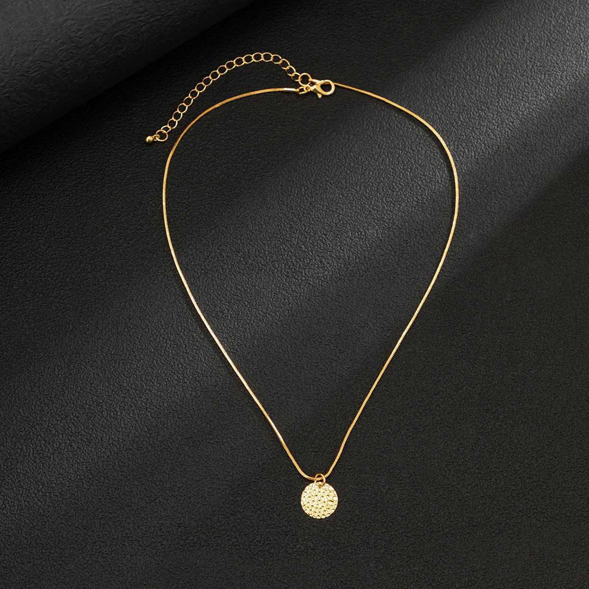 Simple Chain With Coin Pendant Necklace Men Trendy Gold Color Choker Necklace 2023 Fashion Jewelry on Neck Accessories Male GiftXJ251121