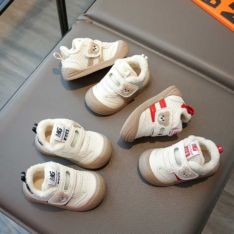 2024 Winter New Children Casual Plush Shoes for Girls Boys Fashion Korean Style Soft Sole Anti-slippery Versatile Chic Warm Shoe H260130