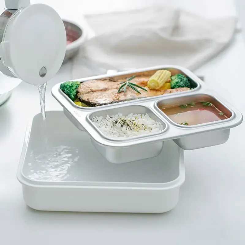 Stainless Steel Lunch Box Antibacterial Portable Large Capacity Divider Food Storage Container Lunch Box Household KitchenwareM251121