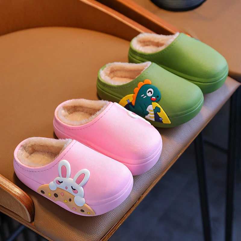 Winter Cartoon Childrens Cotton Velvet Shoes Boys and Girls Plush Lining Flat Shoes Parent-Child Shoes Warm Shoes Warm SlippersW251121