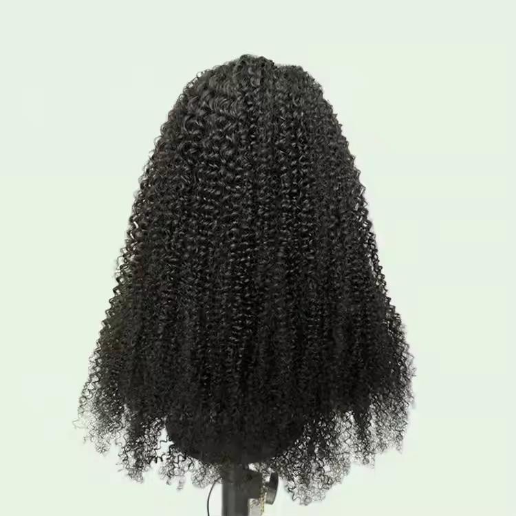 ViBESHiFT 16-34 inch Jerry Curly Wigs Raw Human Hair Transparent Lace Front Wigs 200% Density Frontal wigs Brazilian Virgin Hair
