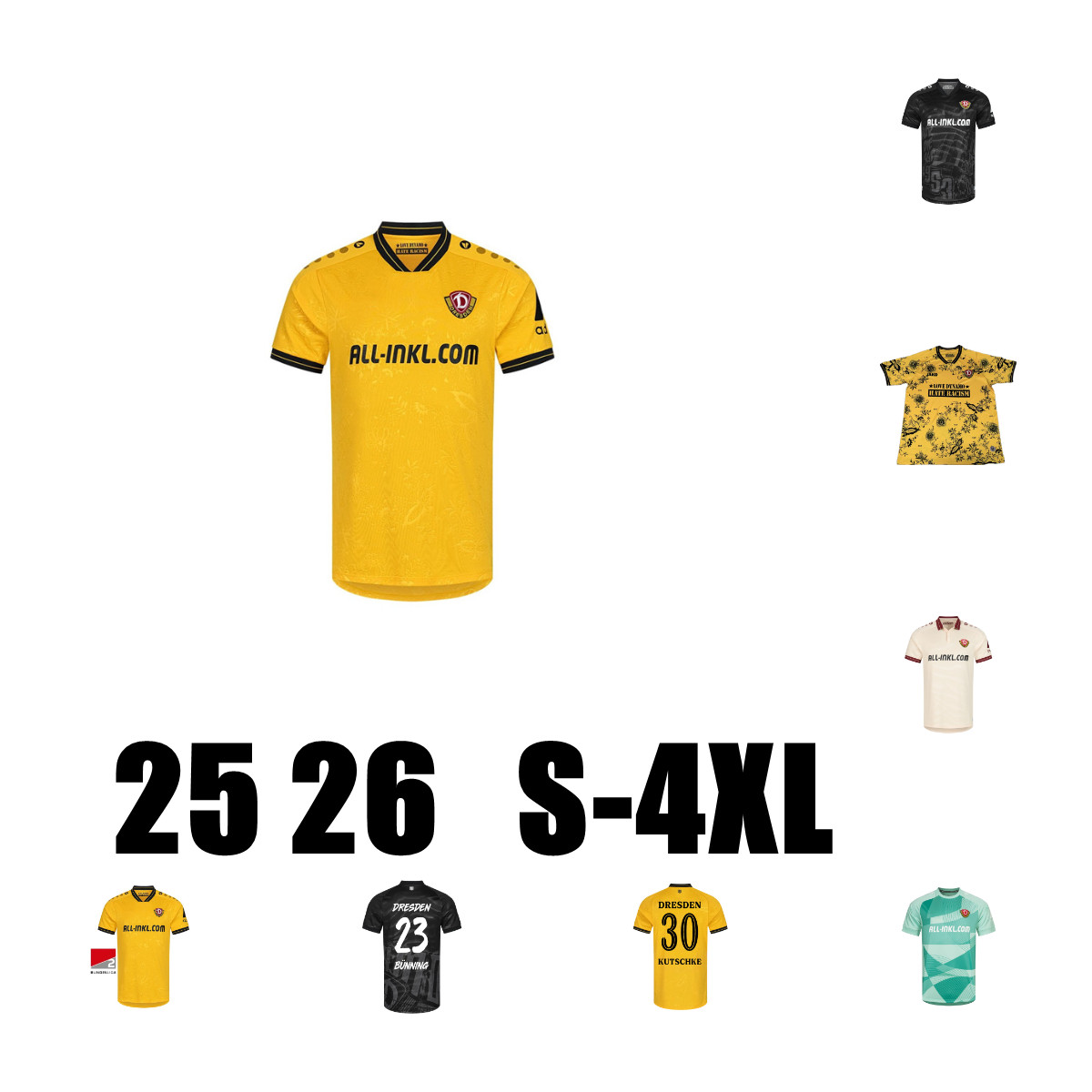 2025 2026 Dynamo Dresden Soccer Jersey Daferner Lemmer Home Away 3rd Kother Schreiber Football Shirts Froling Short Sleeve Casar Hauptmann Uniform Menzel Grill 4XL