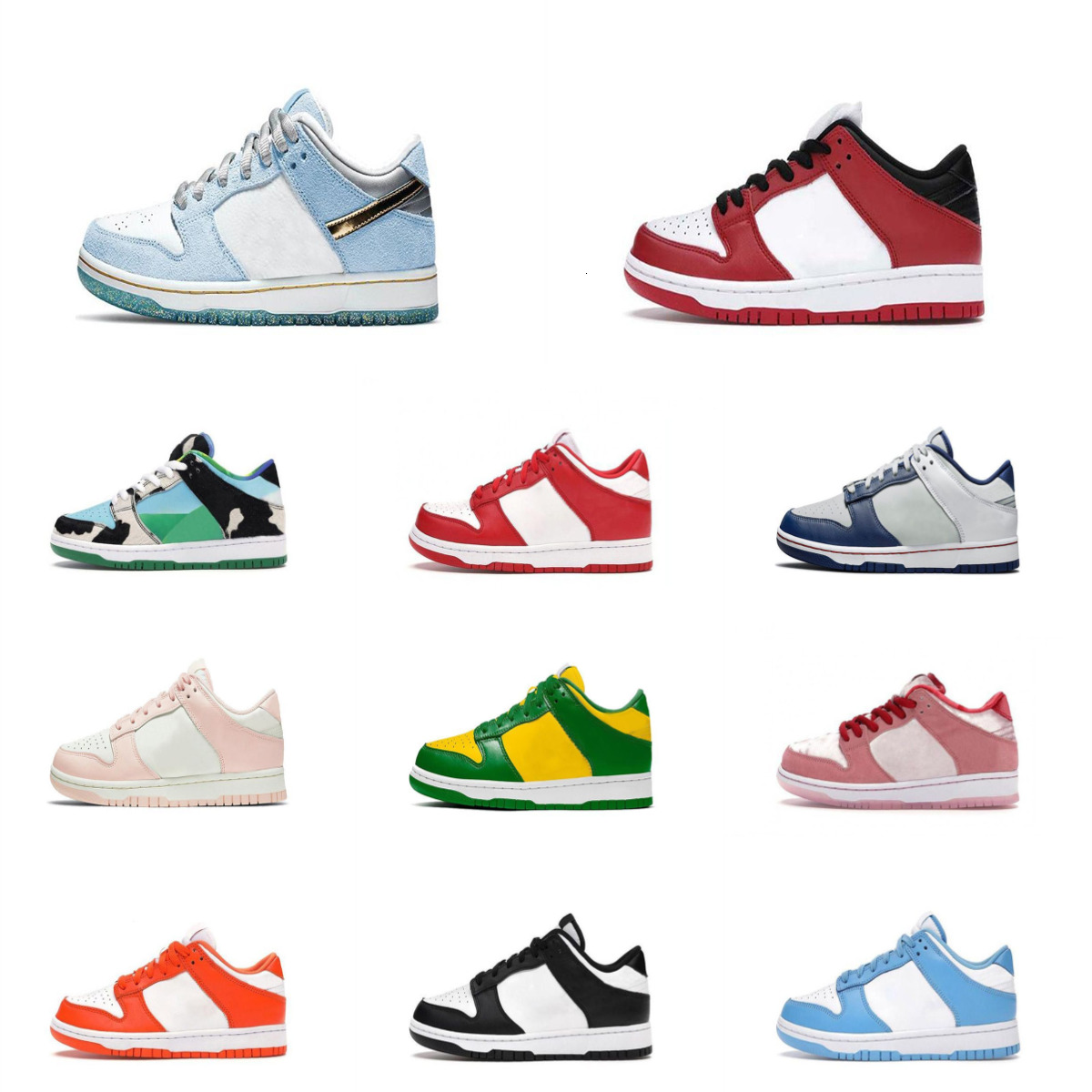 Trainers Low Kids Casual Shoes Girls Boys Child Black White Grey Fog Chicago Sean Cliver Sports Baby Shoe Designer UNC CHUNKY Bred StrangeLove Camo Outdoor Sneakers