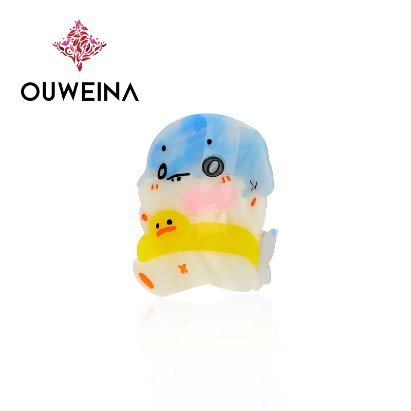 Personalized niche acetate clip original design style beach shark DW00331 cute animal hair accessories high ponytail clip