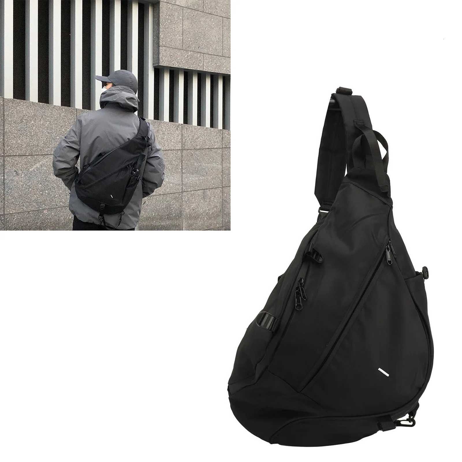 Fashion Large Black Sling Bag Waterproof Sling Backpack Oxford Fabric Outdoor Sports Ch Bag for Men Wen Large Black Sling Backpack Y251121