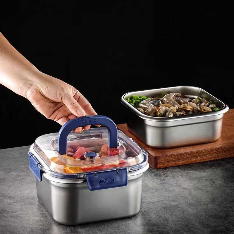 Large Capacity 316 Stainless Steel Lunch Box Sealed Anti-Drip Salad Fruit Food Container for Camping And PicnicsM251121