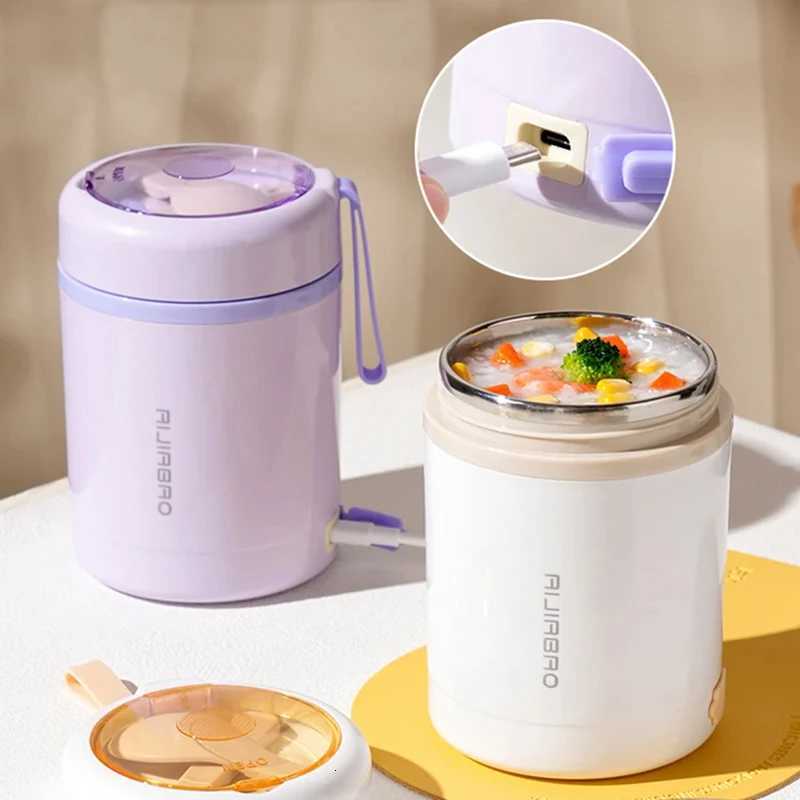 600ML Portable USB Electric Heating Lunch Box Stainless Steel Food Warmer for Picnic Milk Drink 5V 12V 24V Food HeaterM251121