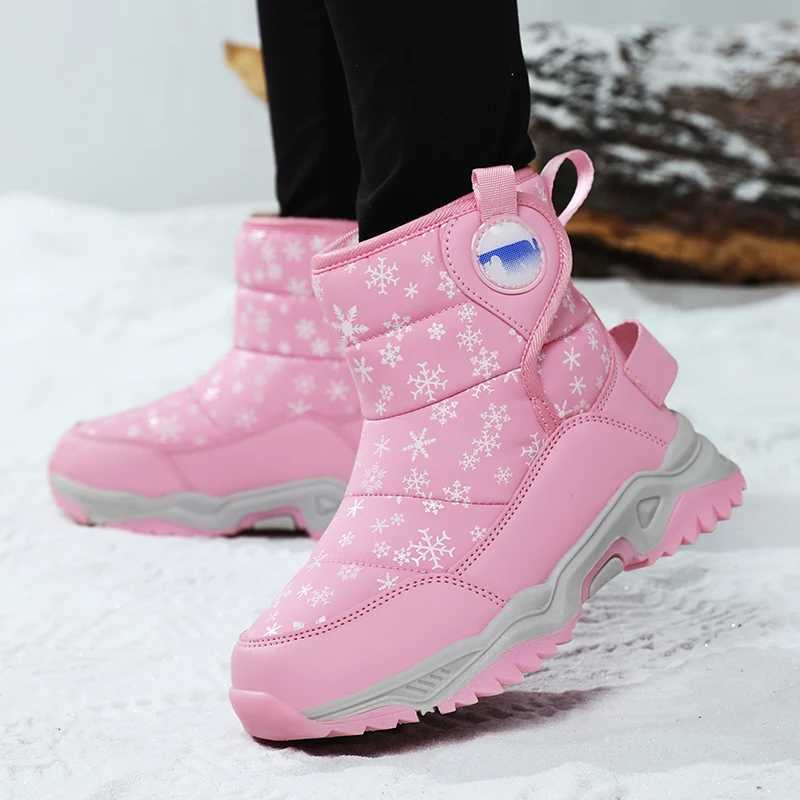 New Girls Snow Boots Winter Comfortable Thick Warm Kids Boots Rubber Thick Children Autumn Cute Boys Boots Princess ShoesW251121