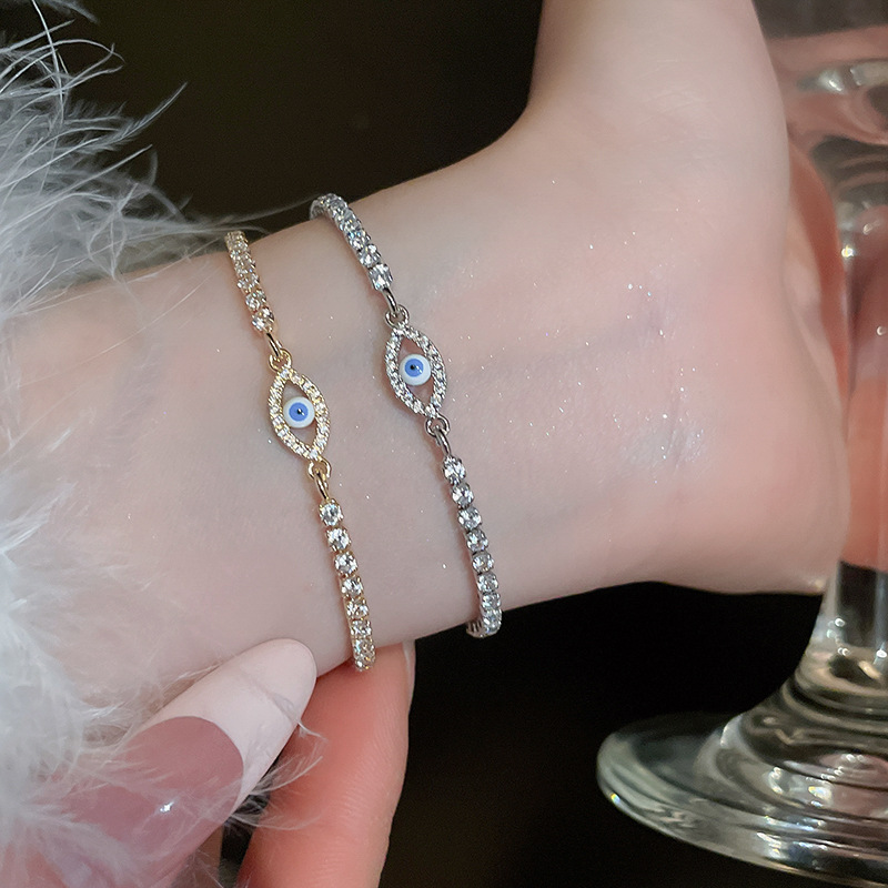 Zircon Super Flash Oval Eye Light Luxury High-end Temperament Bracelet Niche Versatile Design Sense of Hand Jewelry Wholesale - view 5