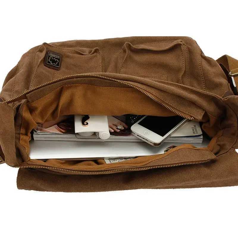 Fashion Mens Wens Casual Vintage Canvas Leather Cott Rucksack Mountaineering Messenger Bag School Shoder Bag Y251121