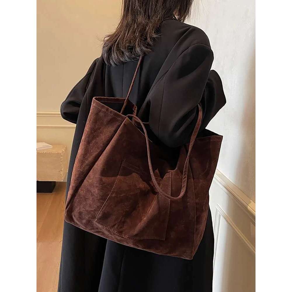 Purse For Women Hobo Bags Fall Slouchy Suede Tote Bag Brown Suede Bag For Travel Shopping Work