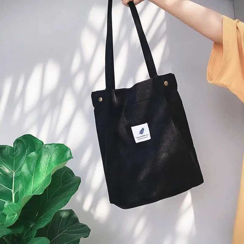 Casual Corduroy Shopping Bag High Quality Eco Friendly Reusable Handbag Lightweight Shoulder BagsT251121