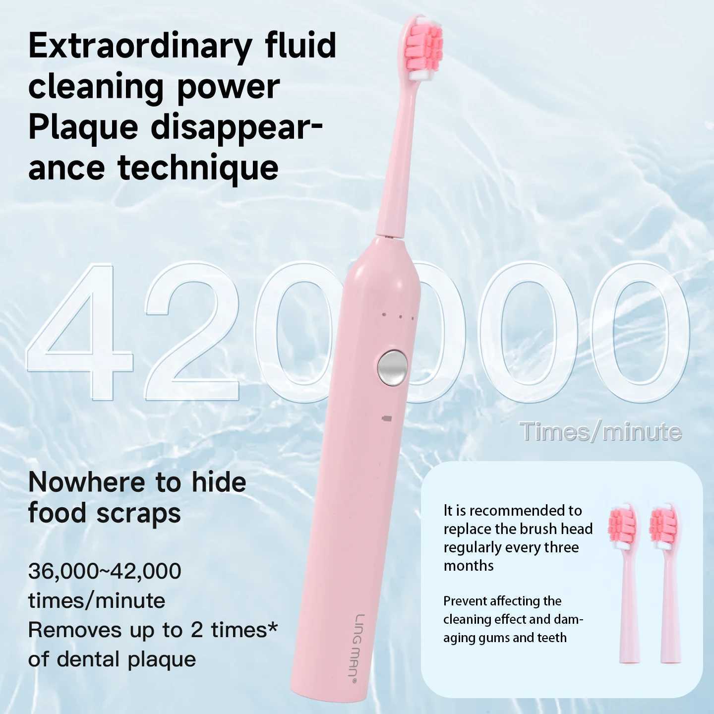 Electric Toothbrush Sonic Cleaning Teeth Brush Waterproof Electronic Tooth Brush With Timer Rechargeable Toothbrush with 8 Heads C251121