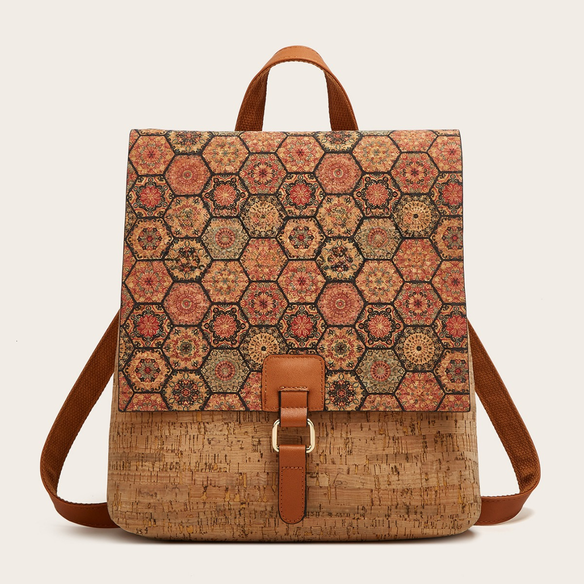 Christmas luxury bag fashionable women's niche backpack retro printed exquisite leather backpack designer bag