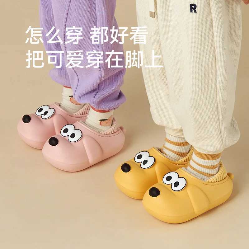 2023 Newest Winter Waterproof Soft Warm Shoes Fluffy EVA Cute House Slippers for Kids Home Indoor Outdoor Kids Shoes for GirlW251121