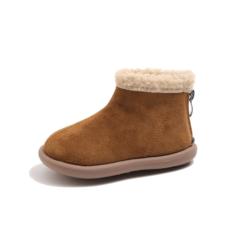 Winter luminous shoes, new wool lined fashionable trendy shoes, short boots, warm woolen cotton shoes, casual children's shoes