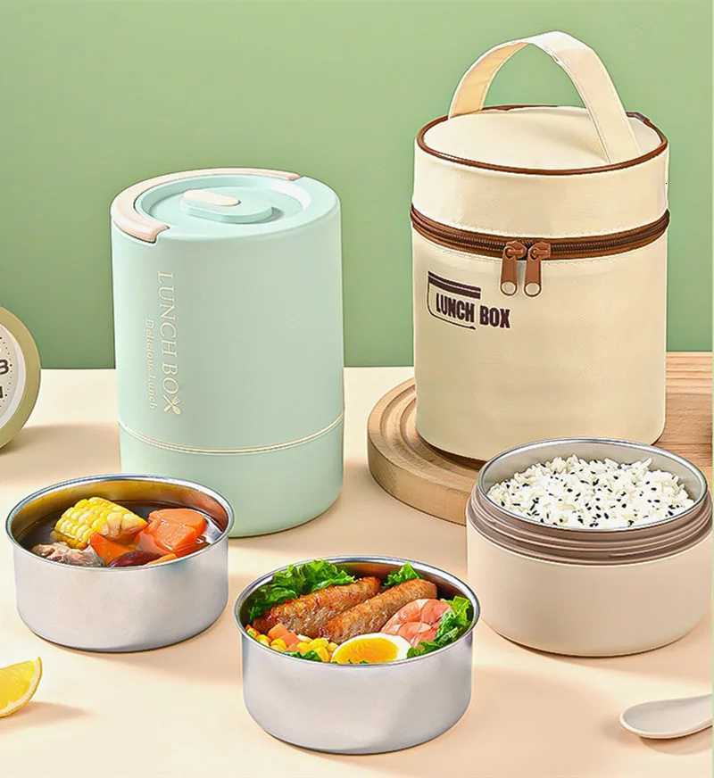 1200ml Stainless Steel 304 Thermal Lunch Box With Bag 3 Layers Large Capacity Bento Box BPA Free School Office Food ContainerM251121