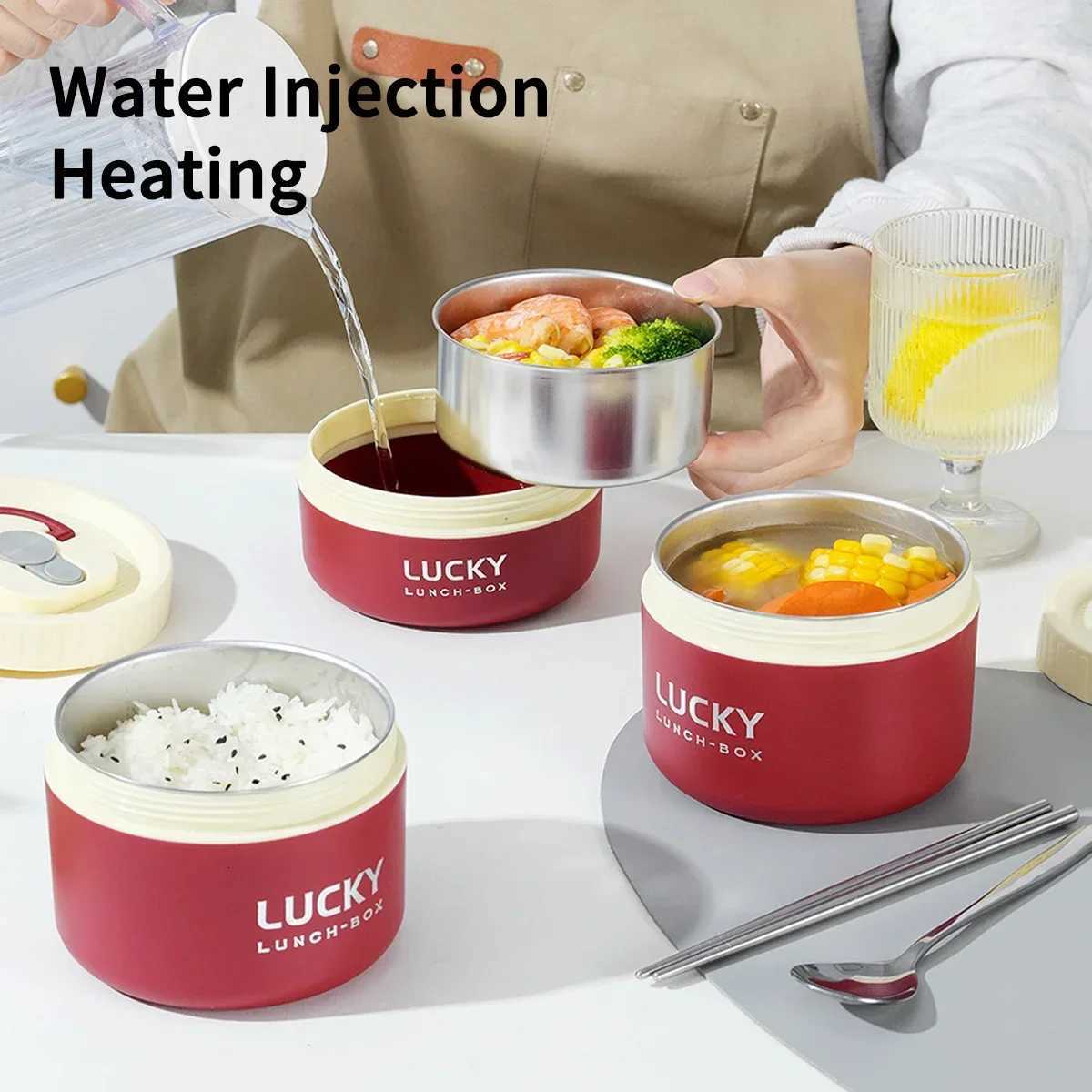 Portable sealed stainless steel insulated lunch box insulated tableware salad food container heated soup bowl microwave ovenM251121