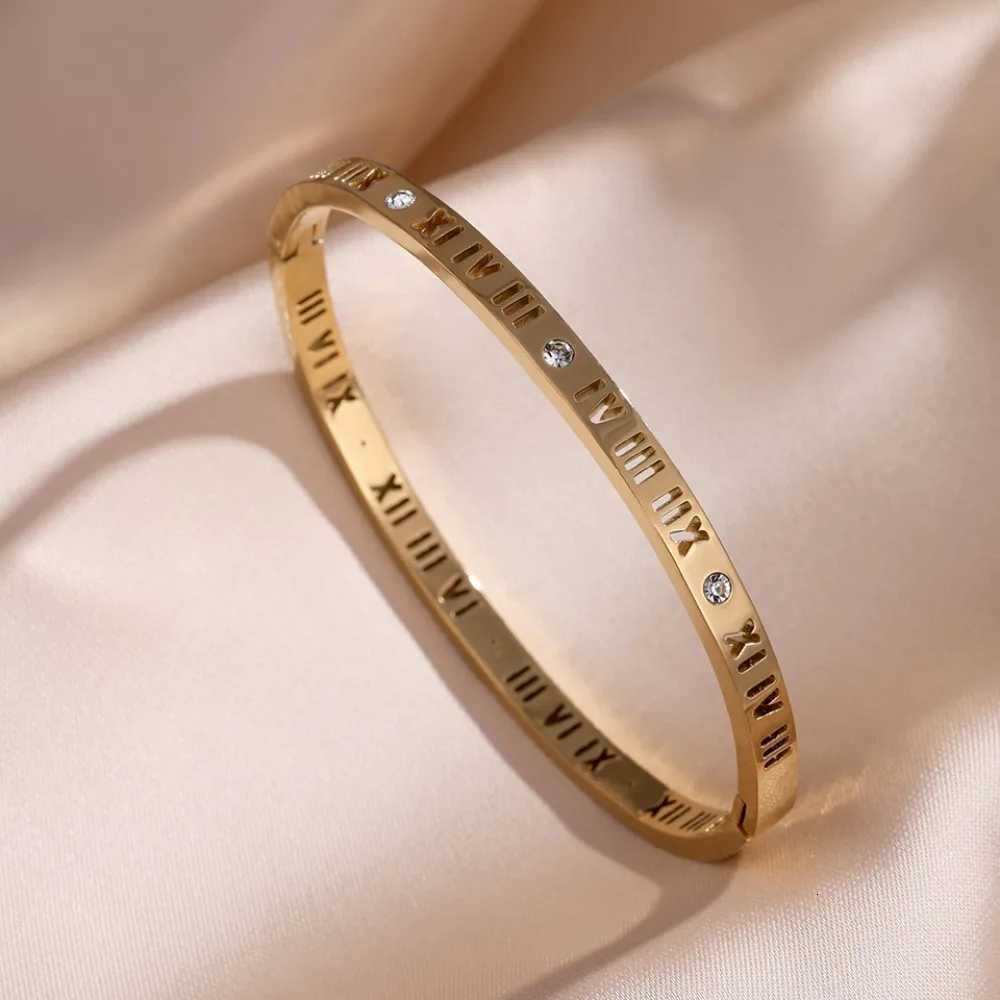 Yupsk 3pcs/1Pcs Shiny Zircon Inlaid Roman Numerals Stacked Bracelet for Women Exquisite Trendy Daily Wear Jewelry AccessoriesW251121