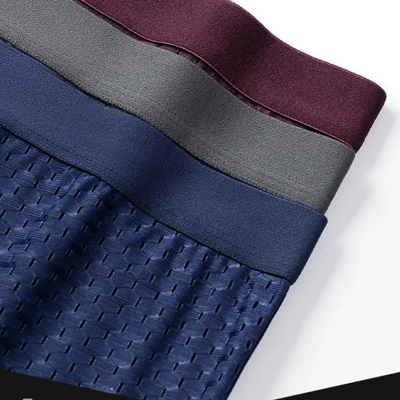 8 piecesbatch mens underwear boxing shorts ice silk mesh plus size summer sexy breathable 40100KG 250417