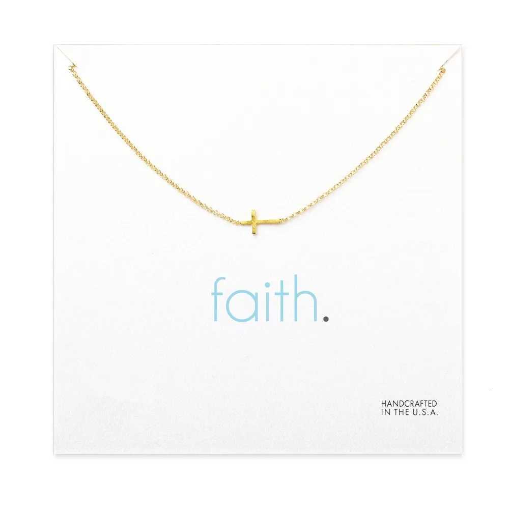 New Fashion Cross Pendant Necklace for Women Men Religious Jewelry Gold Color Choker Gift Faith NecklaceXJ251121