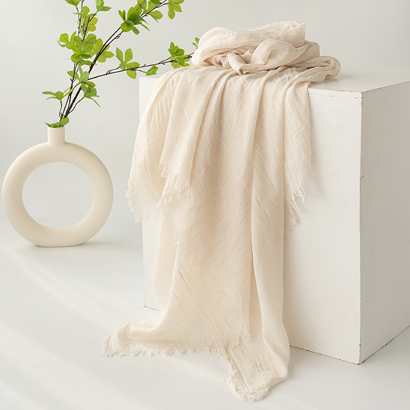 K464 Spring and summer high-end all-match women's scarf solid color simple fashion headscarf scarf sunscreen shawl silk scarf wholesale