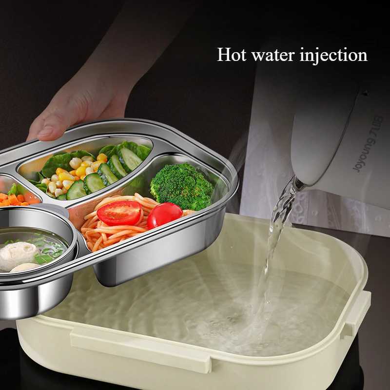 304 Stainless Steel Compartment Lunch Box Set Sealed Portable Insulated Microwae Heating Soup Bento Box for Adult Food ContainerM251121