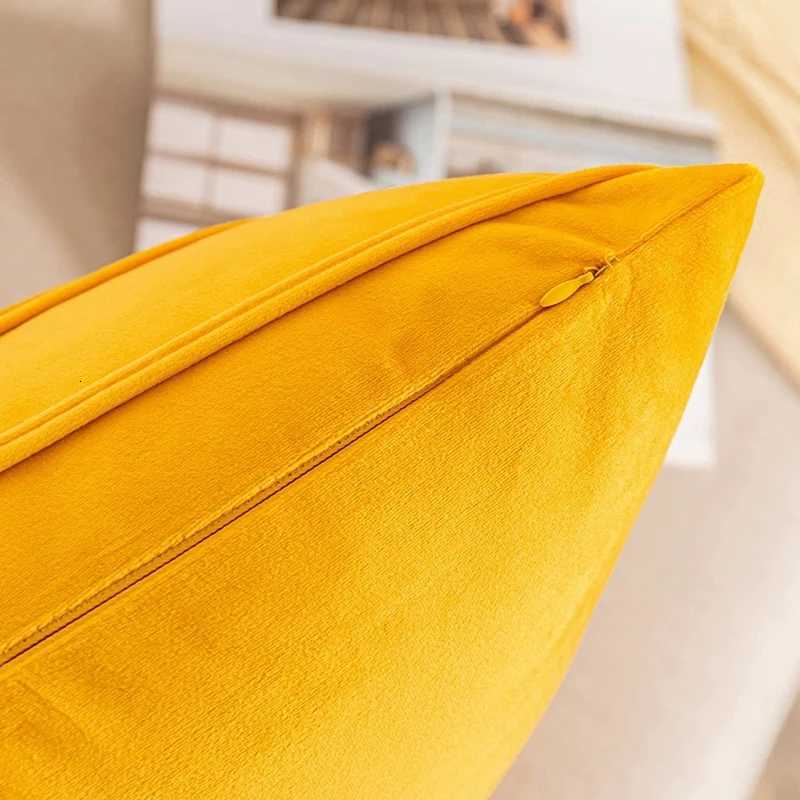 Striped Velvet Covers Rustic Modern Soft Solid Cushion Case for Sofa Bedroom Car Yellow Cream 30x50cm 45x45cm 50x50cm C251121