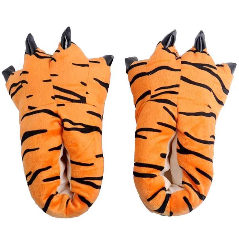 Cute Animal Paw Slippers For Boy Girl Fluffy Kids Cute Claw Slippers Fashion Soft Plush Warm Home Slipper Yellow Red Child ShoesW251121