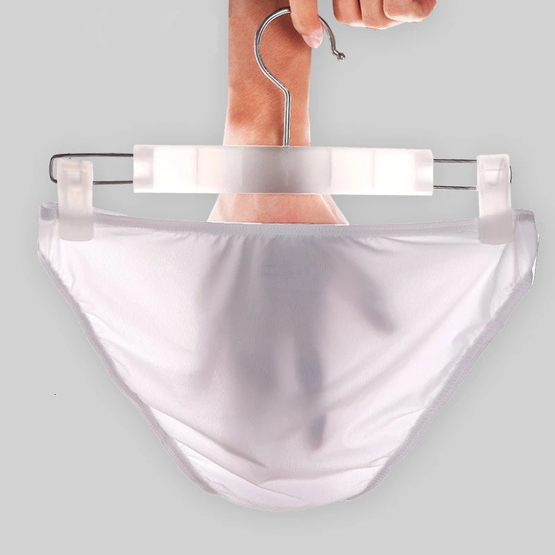 Mens underwear summer ice silk trackless triangle pants thin and sexy low waist Ushaped tight fitting n edge 250417