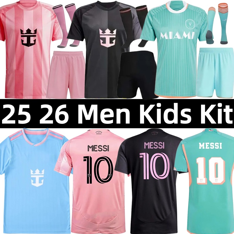 25 26 Inters Miami CF MESSIS Soccer Jerseys Luis Suarez SERGIO JORDI ALBA 2025 football shirts home away third Fans Player Kids Kit Jersey pink black blue