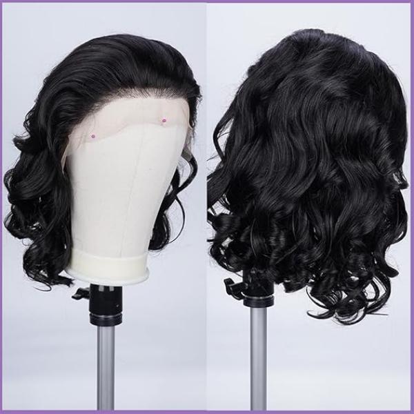 ViBESHiFT 10-14 inch Body Wave Wigs Raw Human Hair 13*4 Transparent Lace Front Wigs 200% Density Frontal wigs