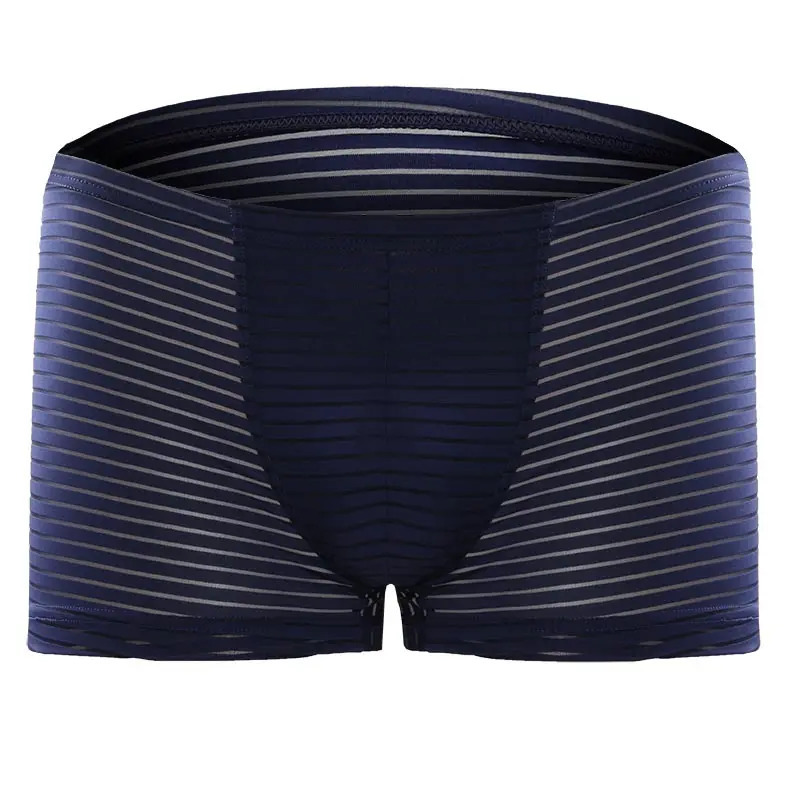 Ultra thin transparent sexy mens ice silk underwear breathable onepiece boxer square sole 250417