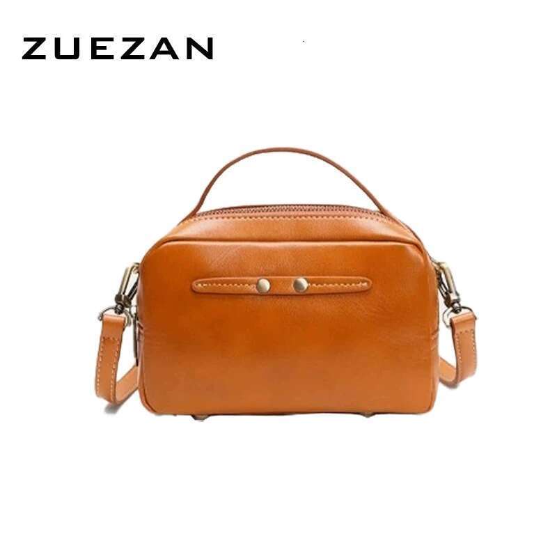 Zipper Bags Vegetable Tanning Real Cow Skin Women Genuine Leather Shoulder Bag Messenger Cross Body D Bag