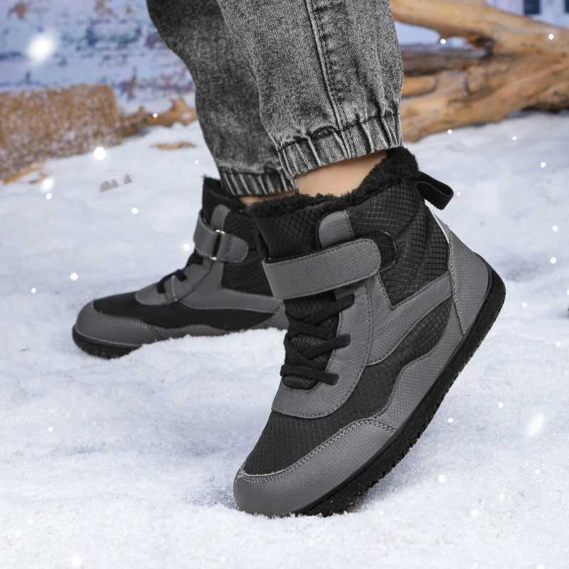 Kids Wide Toe Barefoot Snow Boots Boys/Girls Winter Minimalist Sneakers Girls Boys Warm Boot Toddler Little Big KidsW251121