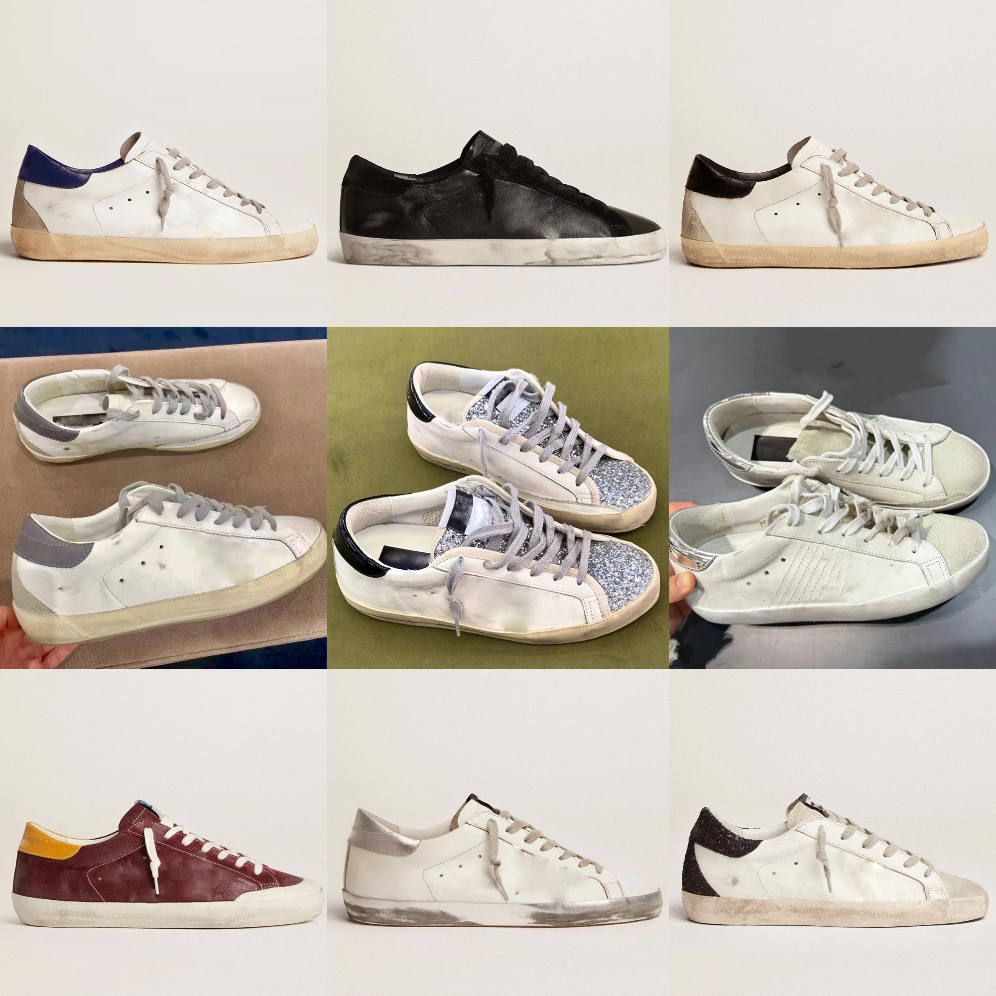 New Luxury Italy Golden Super Star Sneakers Women Casual Shoes Sequin Classic White Do-old Dirty Mens Designer Fashion Man Trainers 2025
