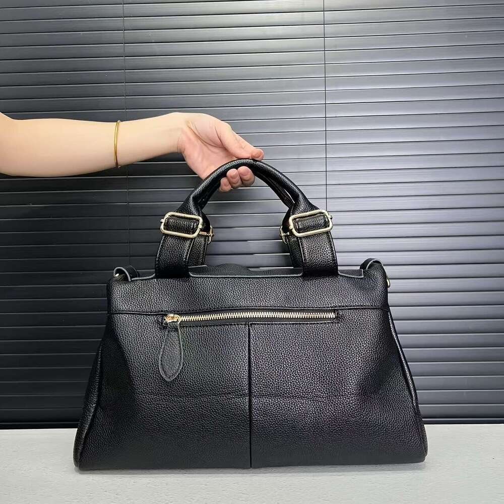 Stylish Black Brown Tote With Detachable Shoulder Strap Large Capacity Flip Closure Perfect For Daily Use Work And Travel Ideal Holiday Gift Versatile