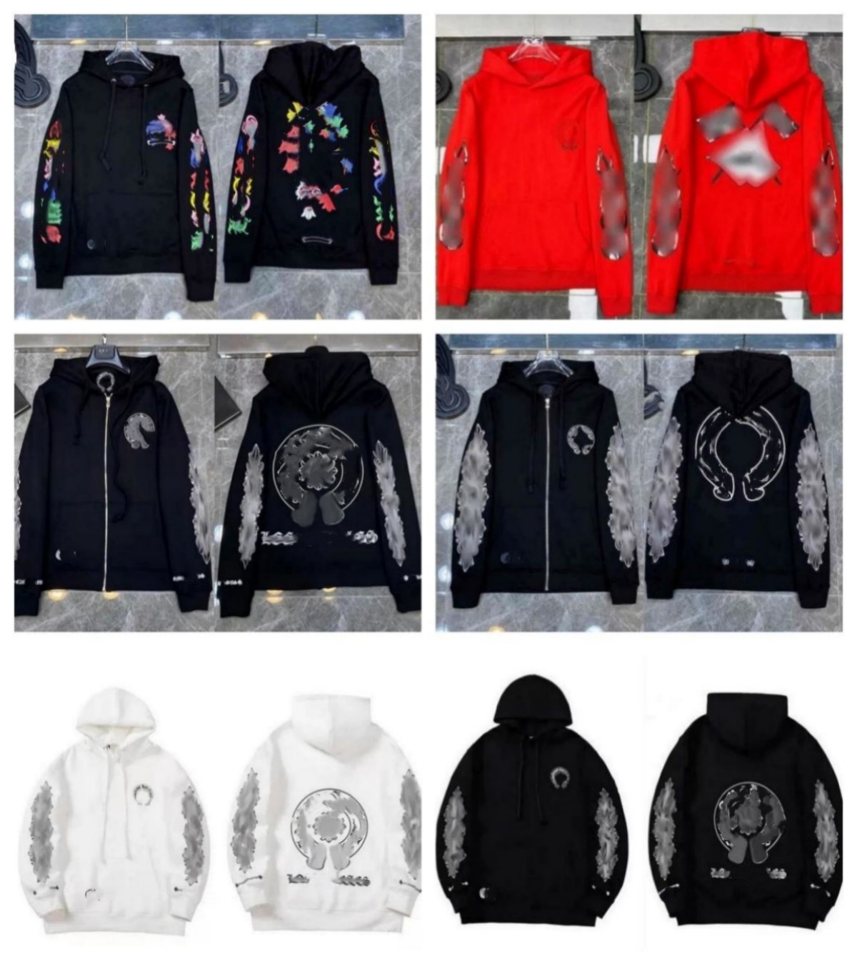 Fashion chrome Hoodie Designer Mens Hoodies Sweatshirts Pullover cardigan Jacket Hooded High street Letter prints for women men Top yh88