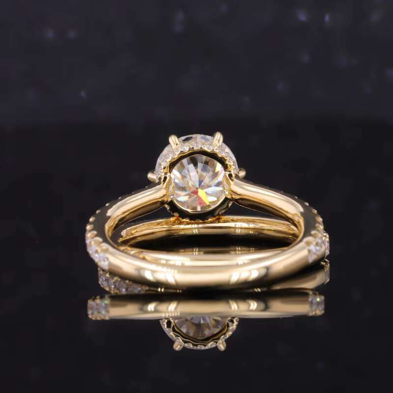 Designer ring Mossanite Jewelry 14k Solid Gold Eternity Band Engagement Wedding Rings Set