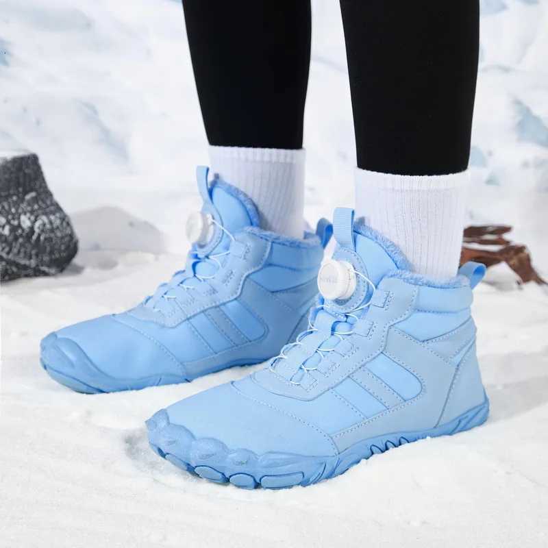 New Parent-child Winter Boots Men and Women Snow BareFoot Outdoor Non-slip Warm Fur Casual Boys/girls Sneakers Kids Ankle BootsW251121