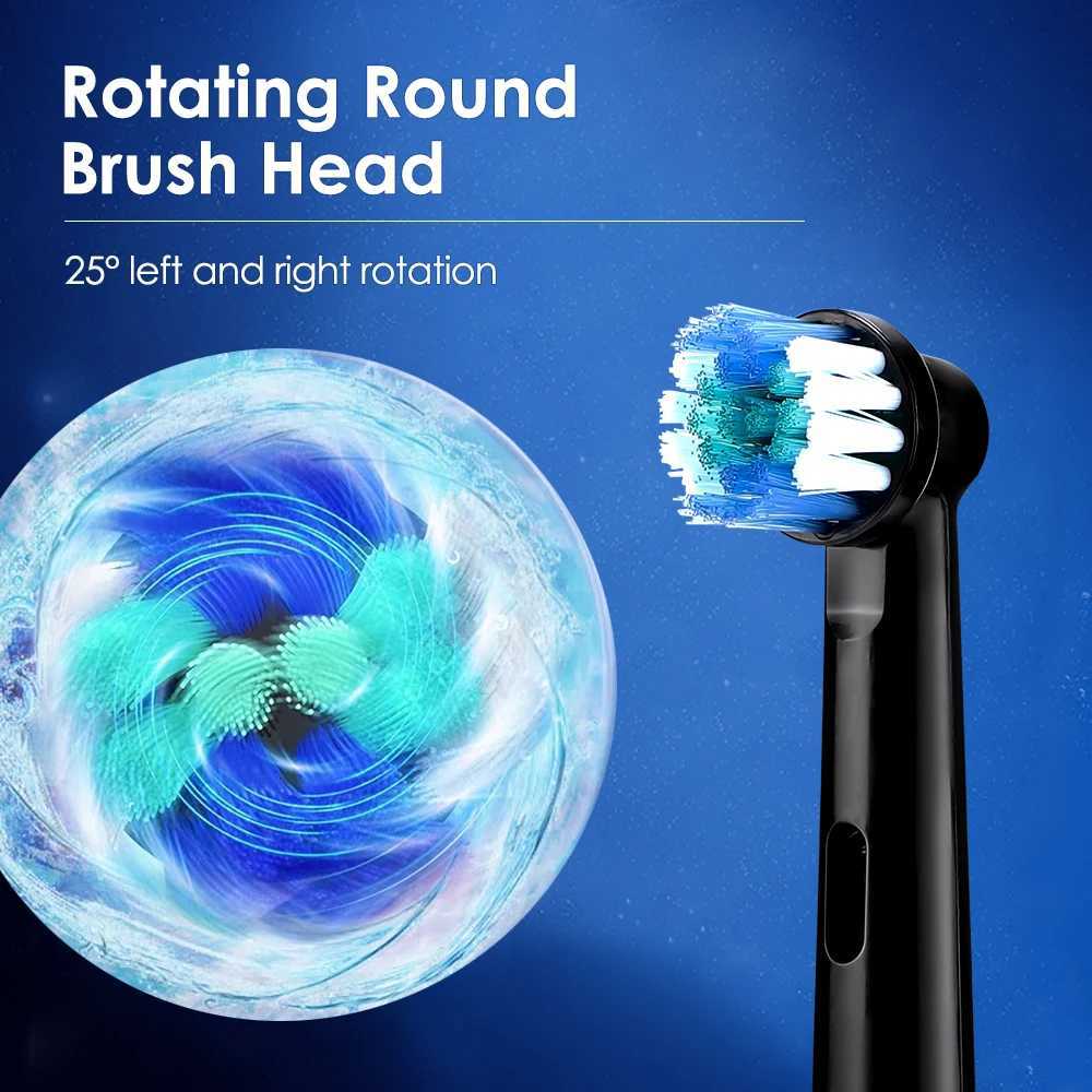 Rotary Rechargeable Electric Toothbrush 5 Mode Rotating Sonic Toothbrushes For Adult Teeth Cleaner Whitener 4/8 Soft Brush Heads C251121